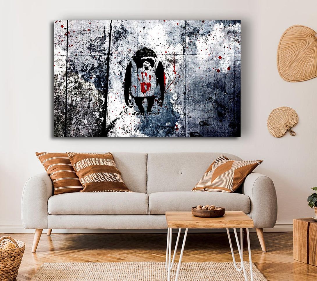  A Canvas Print of Banksy Monkey Canvas Wall Art
