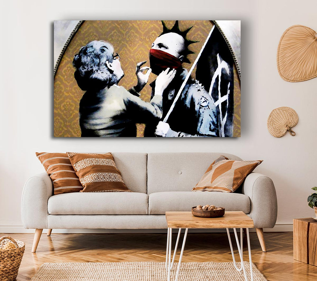  A Canvas Print of Banksy Mothers Love Canvas Print