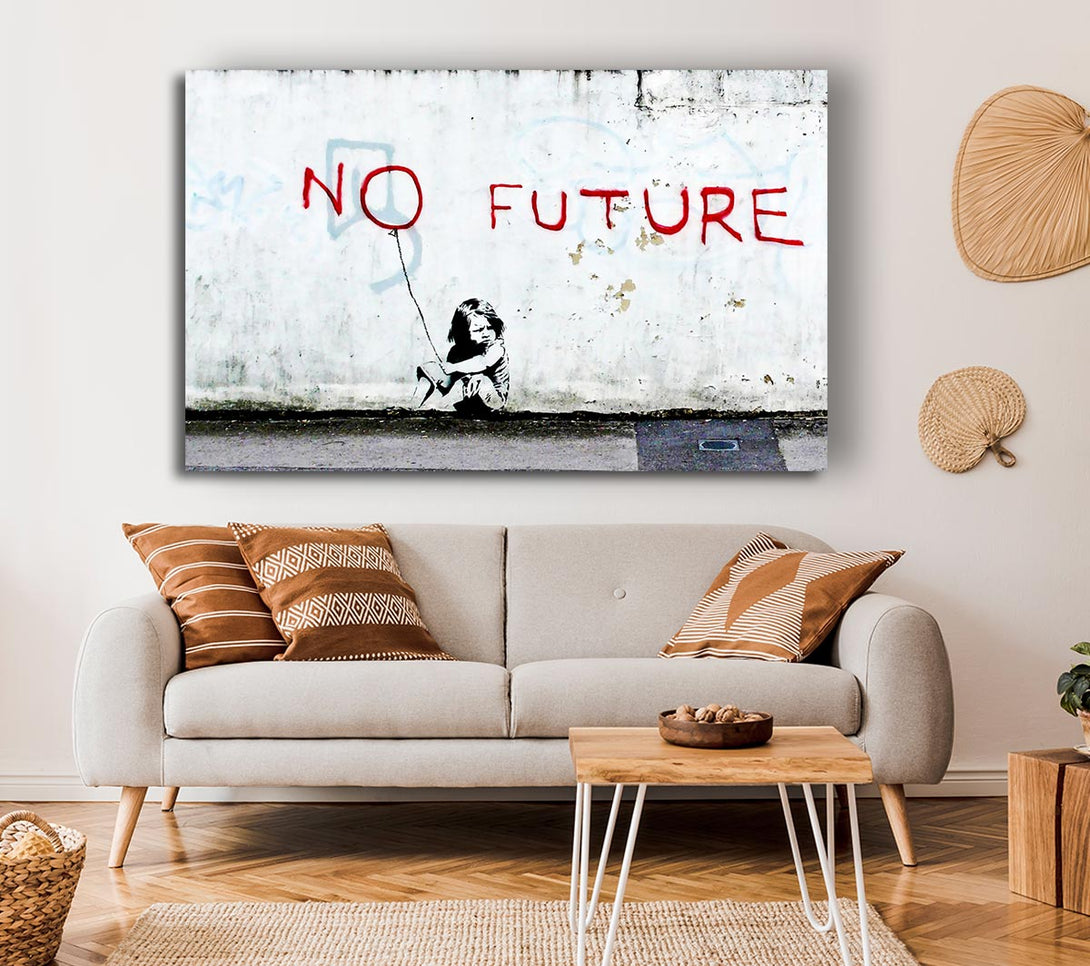  A Canvas Print of Banksy No Future Balloon Canvas Art