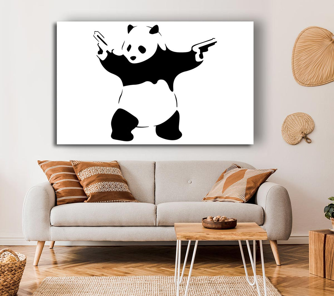  A Canvas Print of Banksy Panda Guns Canvas Print