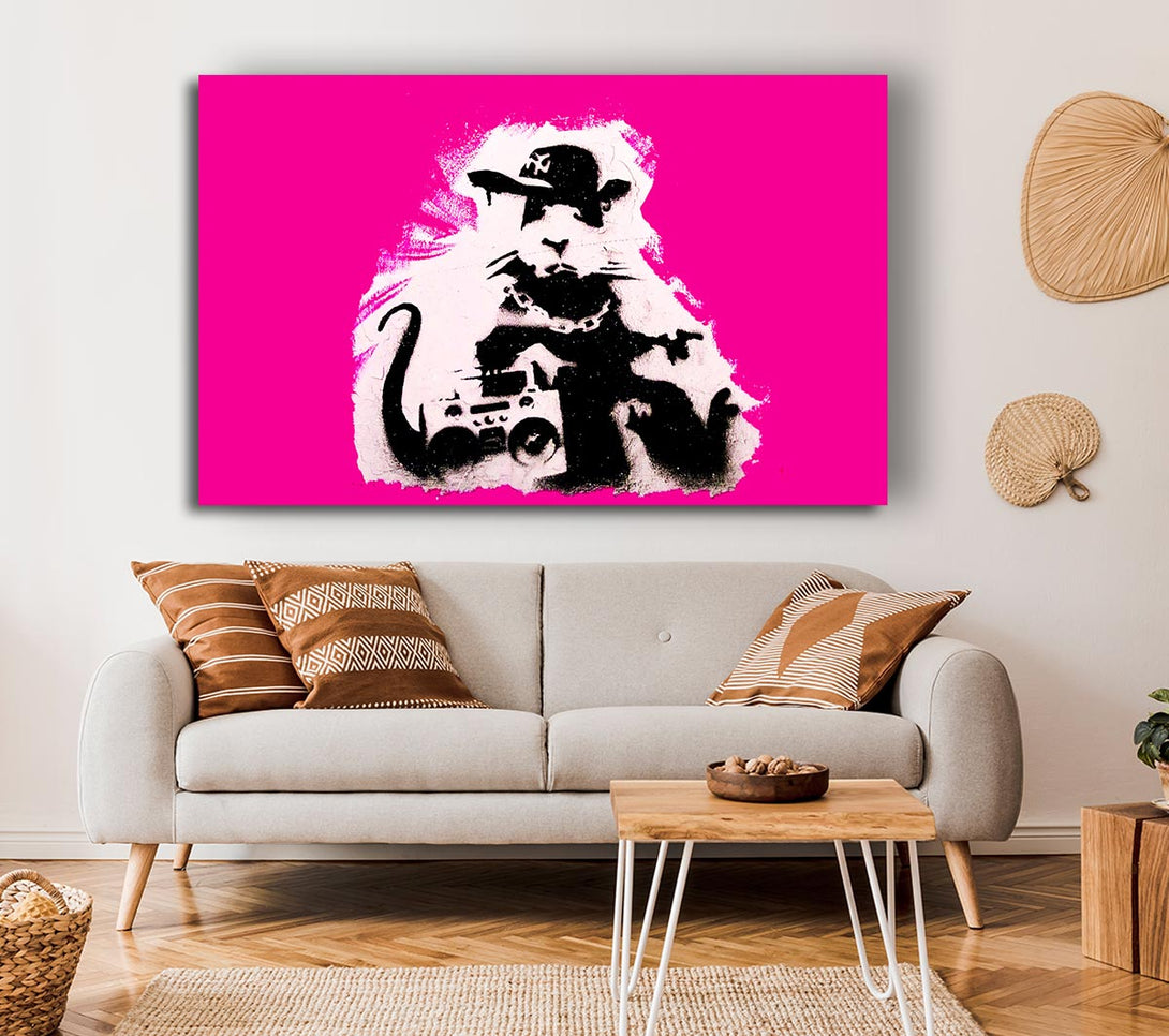  A Canvas Print of Banksy Pimp Rat Canvas Wall Art