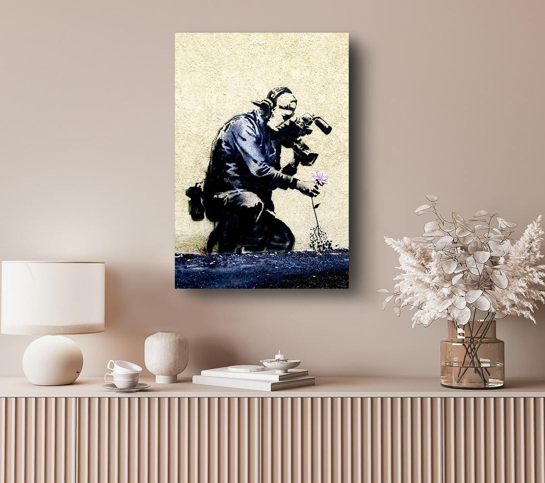  A Canvas Print of Banksy Pulling The Roots Of Life Canvas Print