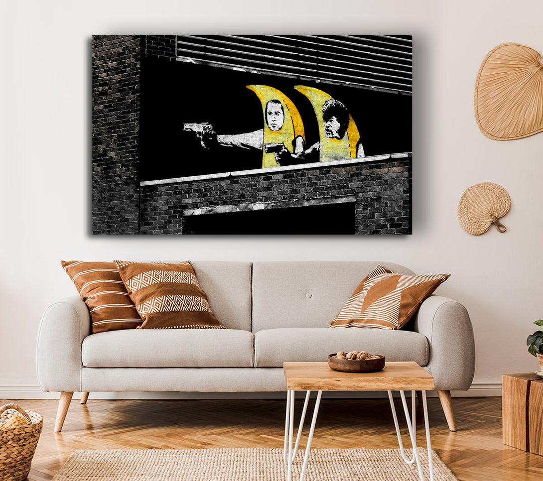  A Canvas Print of Banksy Pulp Fiction Banana Suits Canvas Art
