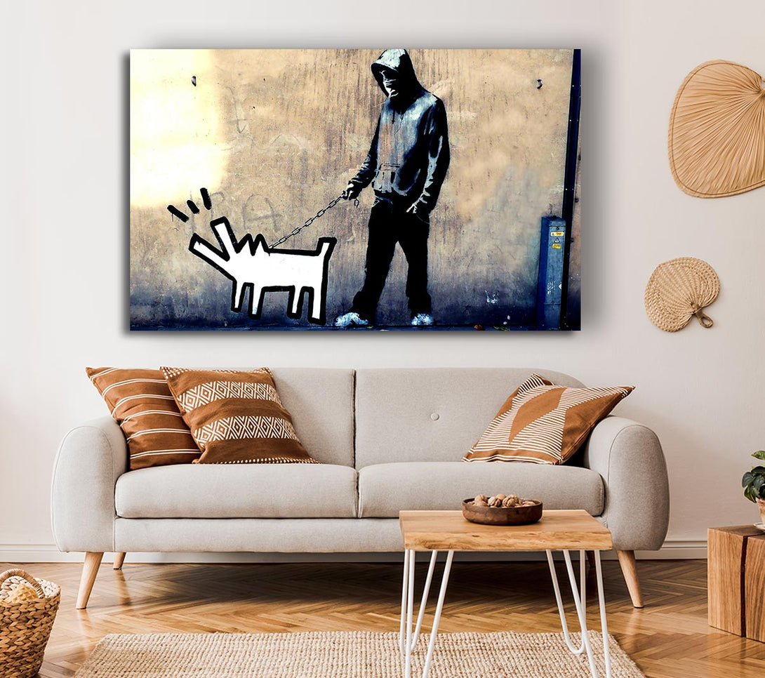  A Canvas Print of Banksy Revolution For Dogs Canvas Print