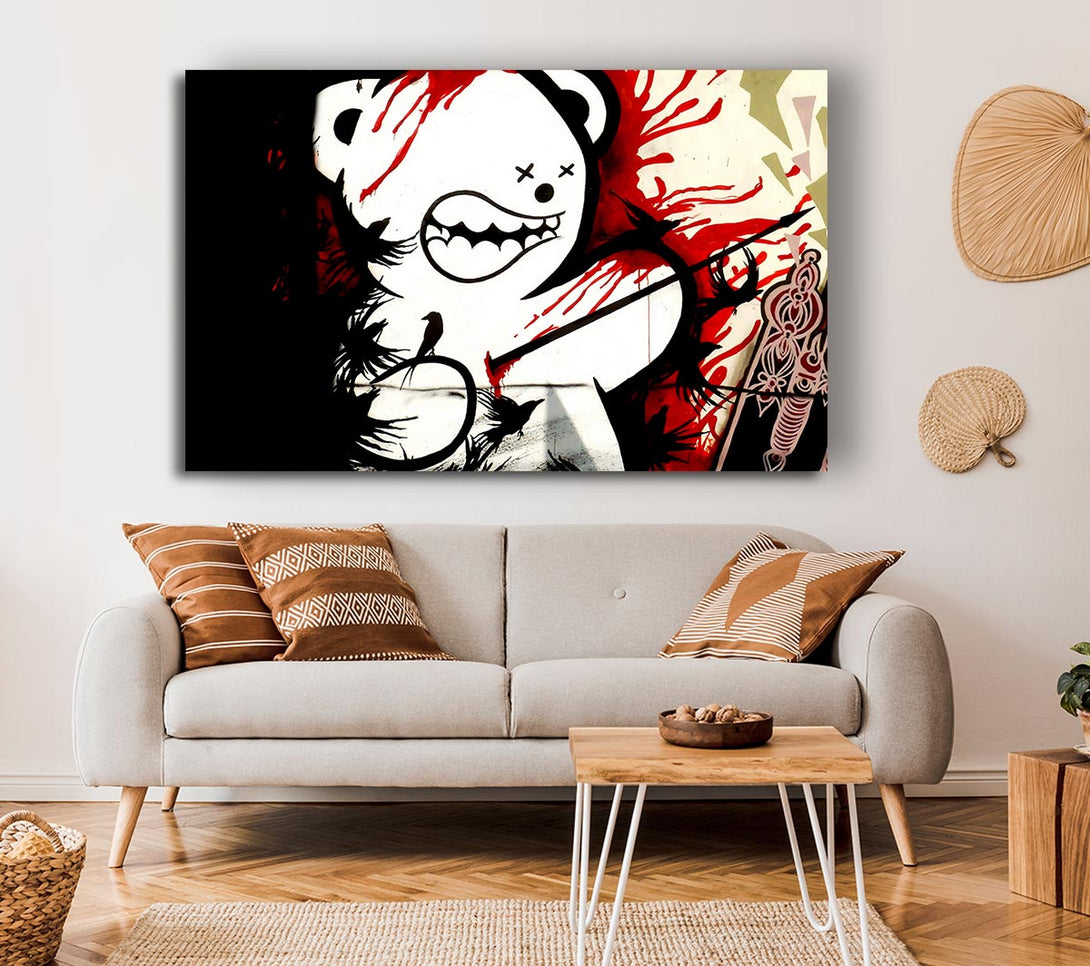  A Canvas Print of Banksy Teddy Bear Violence Canvas Art
