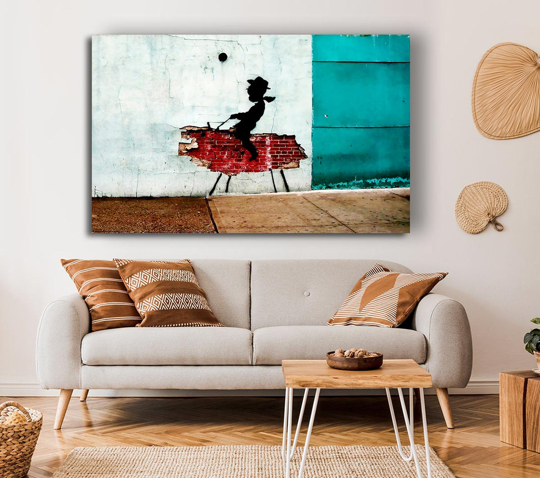  A Canvas Print of Banksy Texas Cowboy Canvas Print