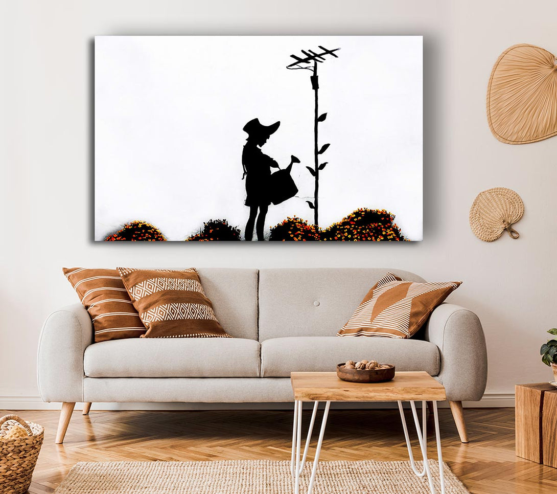  A Canvas Print of Banksy Watering Can Girl Canvas Art