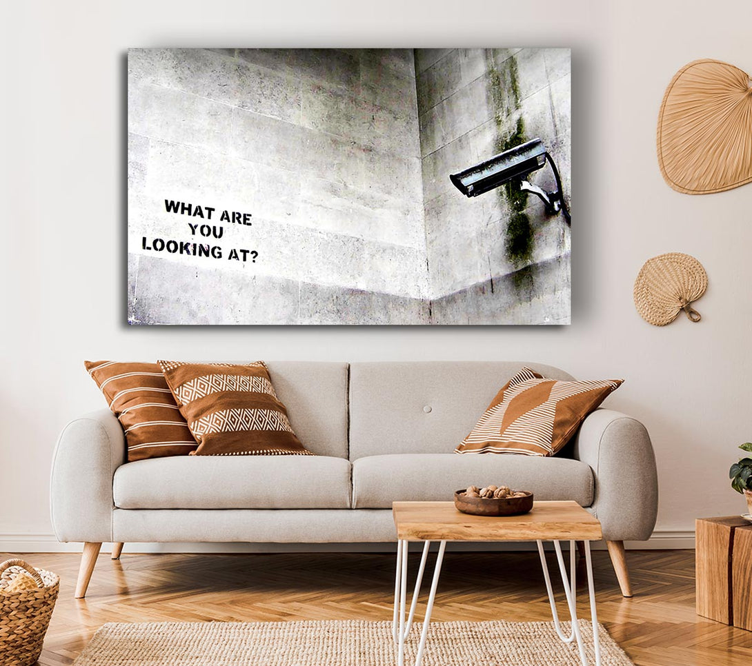  A Canvas Print of Banksy What Are You Looking At Canvas Art