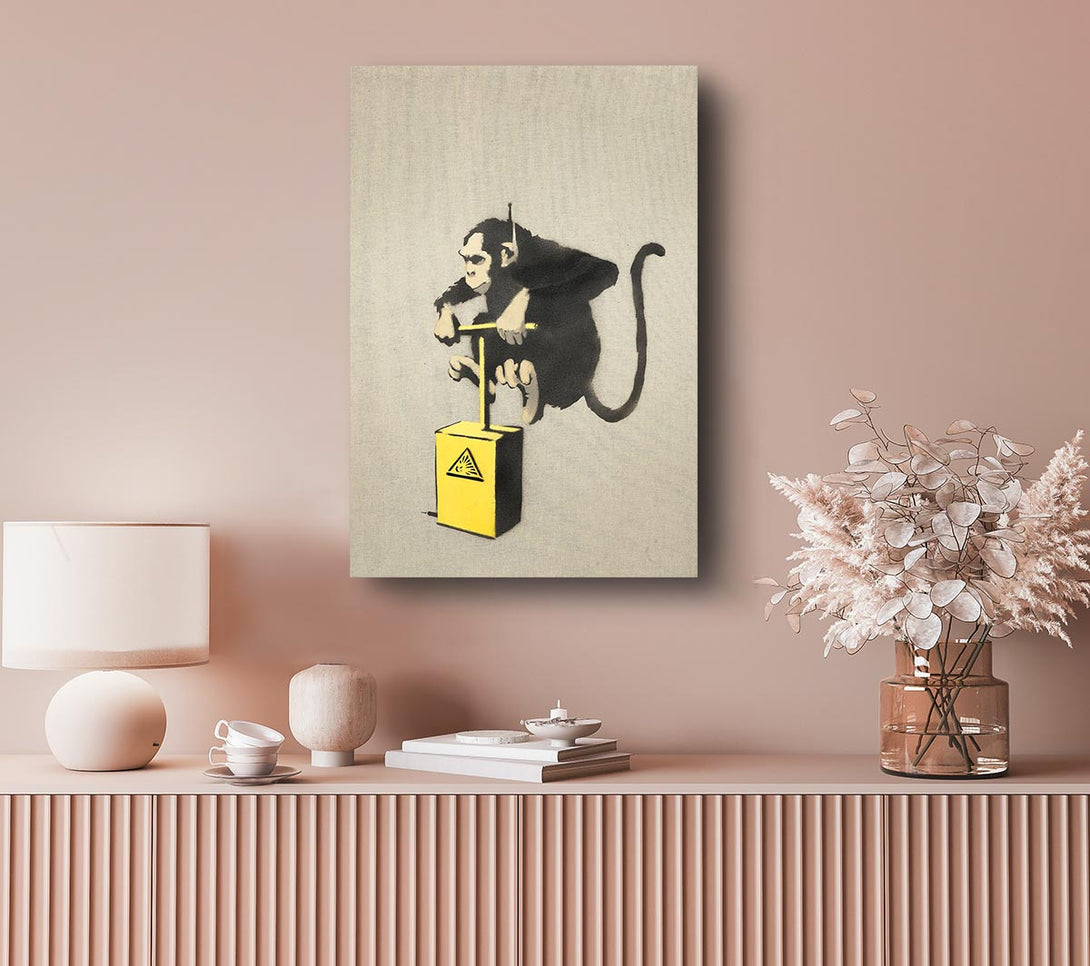  A Canvas Print of Banksy Monkey Detonator Canvas Wall Art