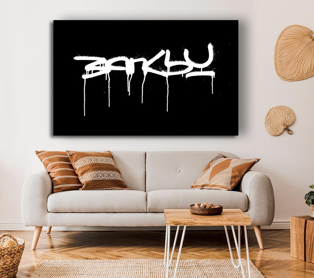  A Canvas Print of Banksy Black Canvas Art