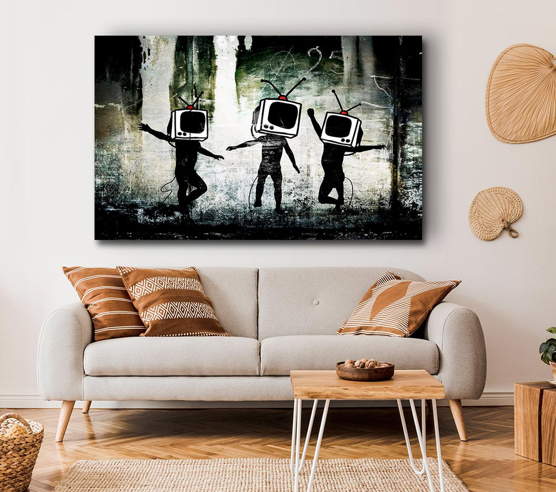  A Canvas Print of Banksy Tv Kids Canvas Print