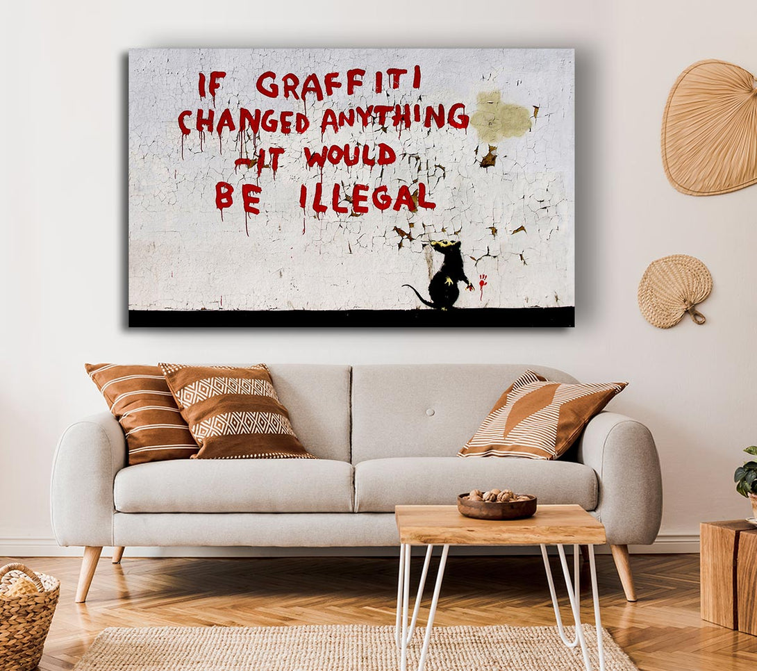  A Canvas Print of Banksy If Graffiti Changed Canvas Print