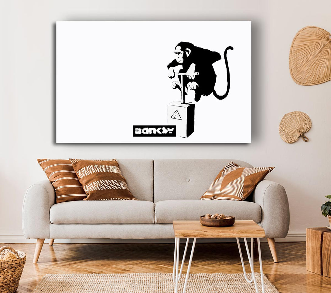  A Canvas Print of Banksy Monkey Detonator White Canvas Wall Art