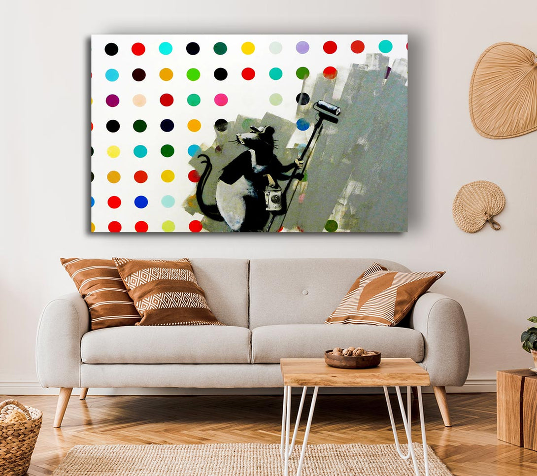  A Canvas Print of Banksy We Love Grey Rat Canvas Wall Art