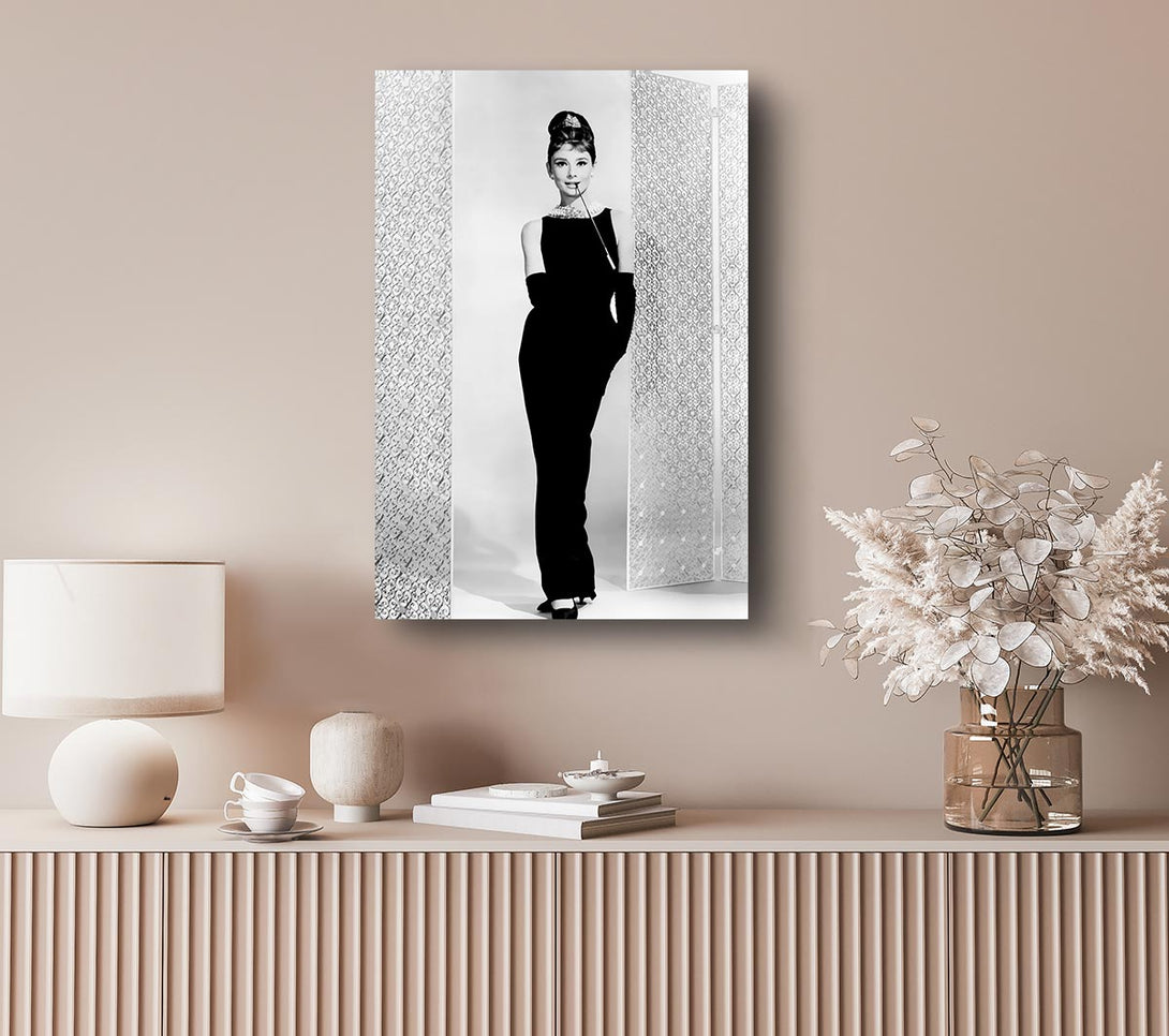  A Canvas Print of Audrey Hepburn Black Dress Canvas Print