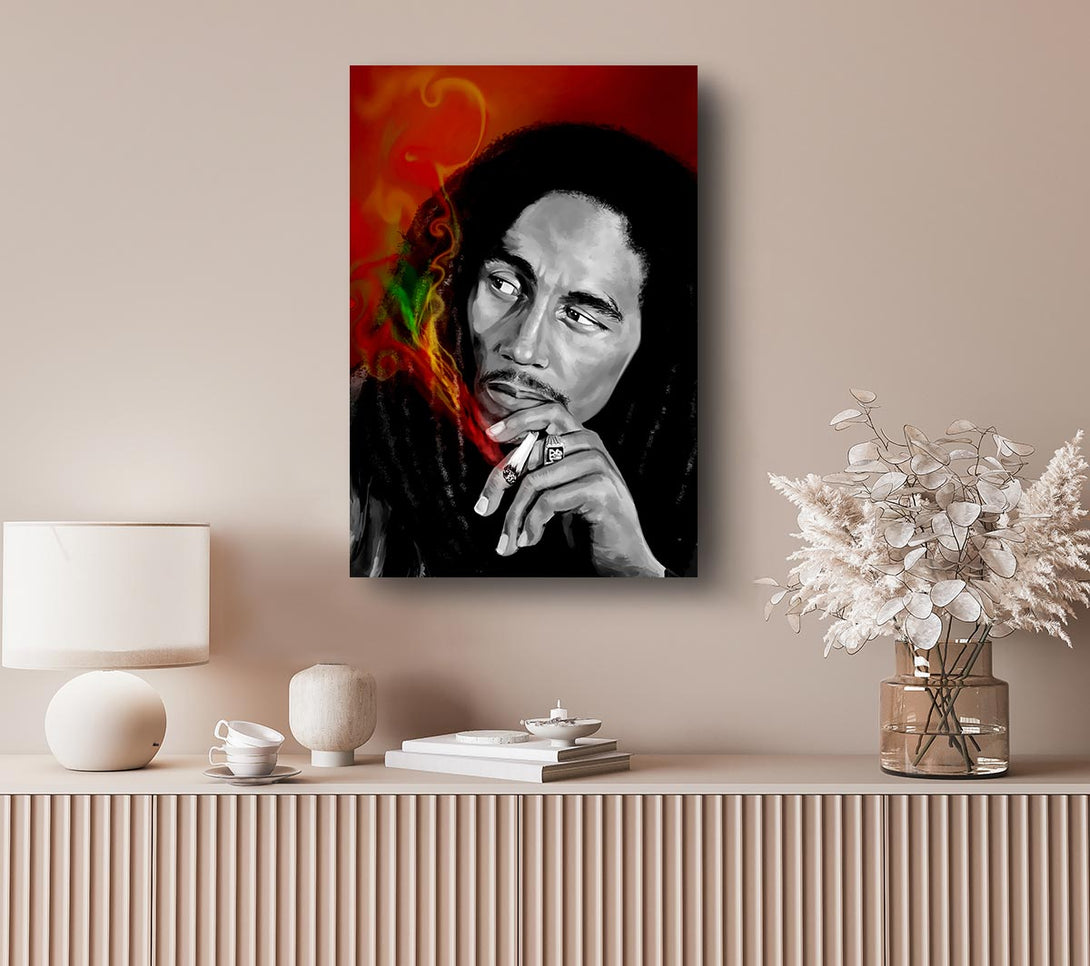  A Canvas Print of Bob Marley Smoke Canvas Art