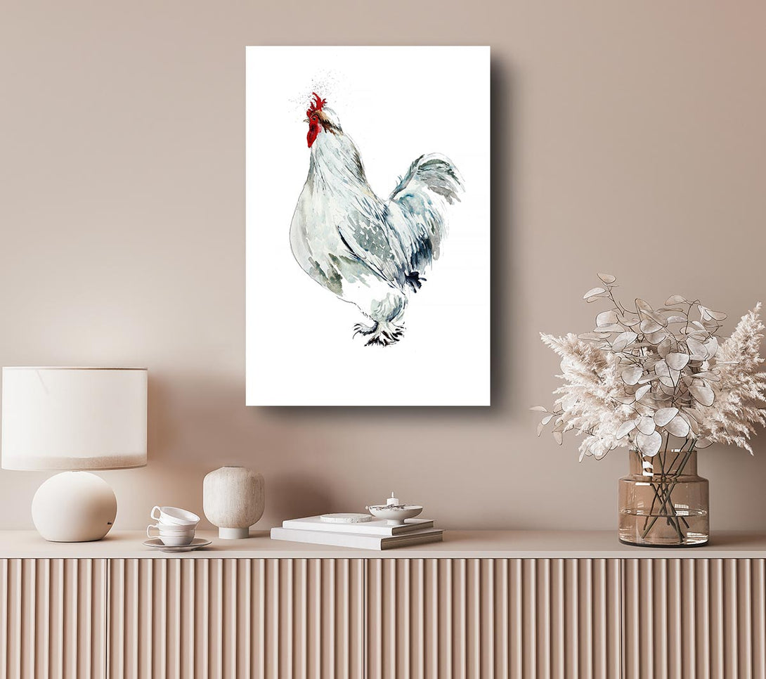  A Canvas Print of White Hen Canvas Wall Art