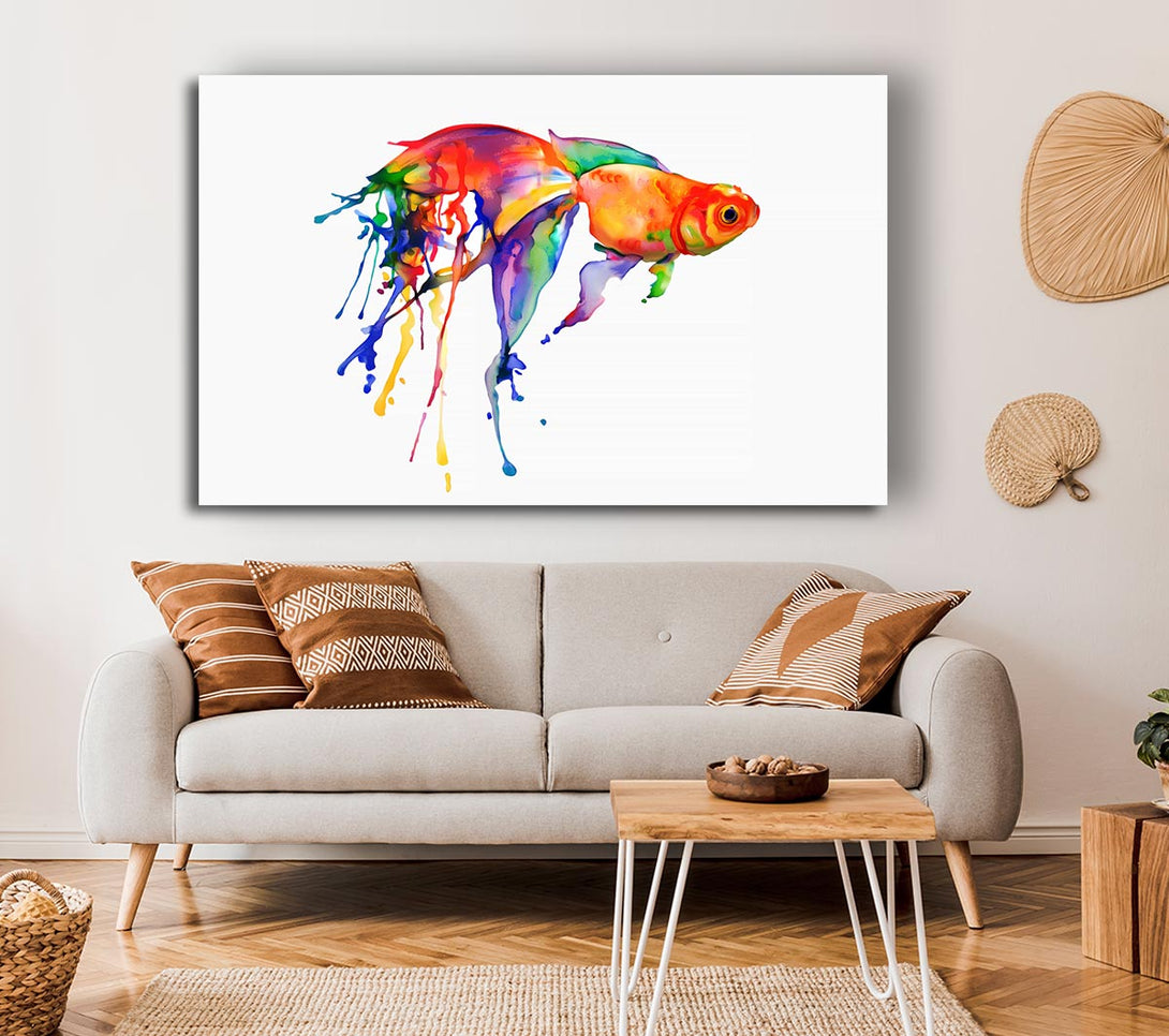  A Canvas Print of Rainbow Goldfish Canvas Wall Art