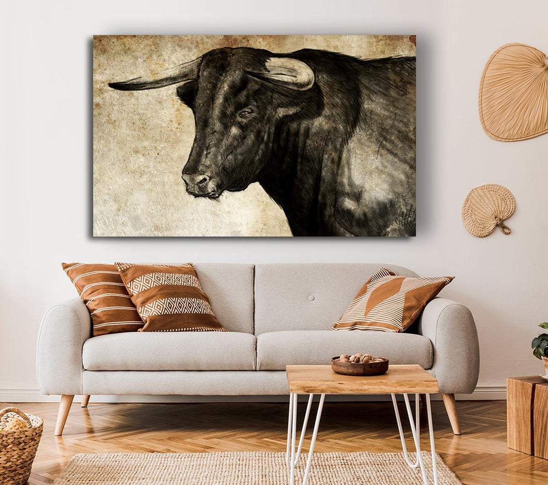  A Canvas Print of Bull Horns Canvas Wall Art