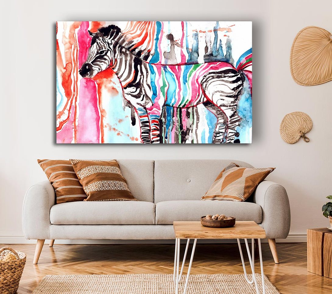  A Canvas Print of Funky Zebra Canvas Art