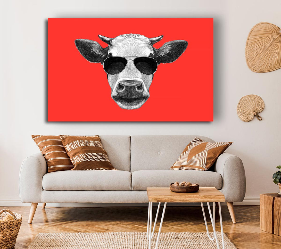  A Canvas Print of Mafia Cow Canvas Print