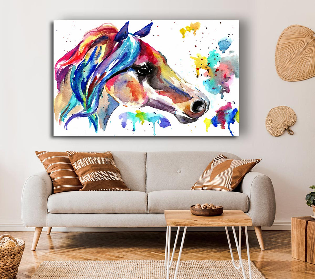  A Canvas Print of Rainbow Horse Canvas Print
