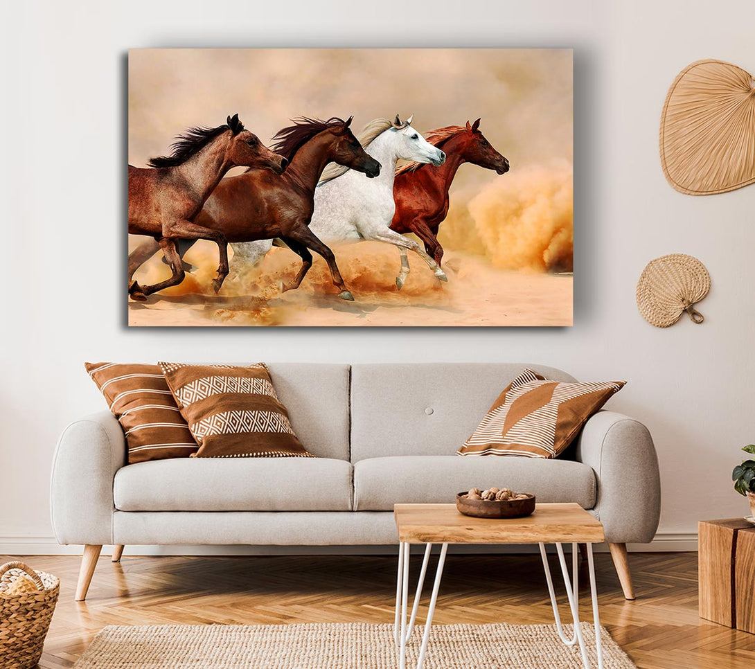  A Canvas Print of Horse Stampede Canvas Art