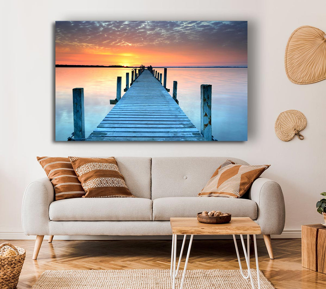  A Canvas Print of Peaceful Boardwalk Skies Canvas Print