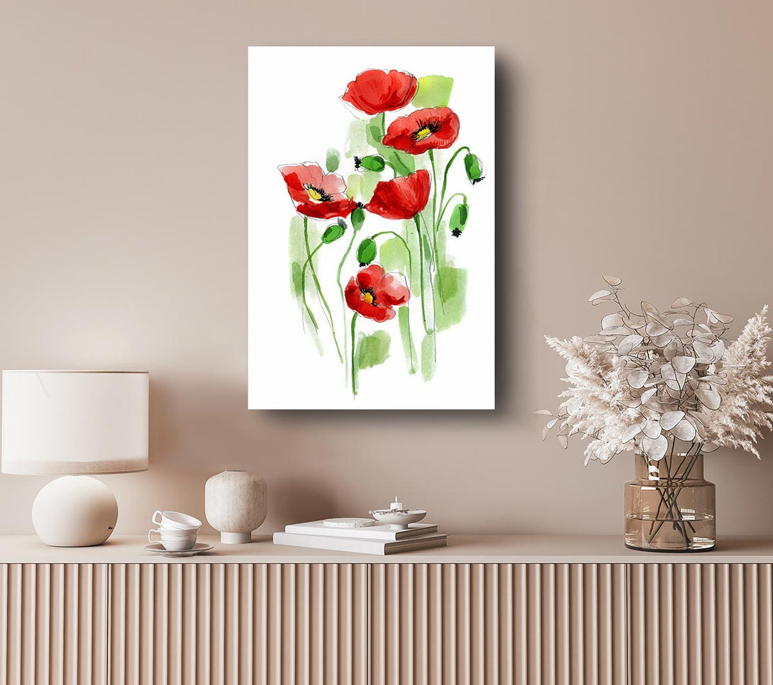  A Canvas Print of Poppies In Bloom Canvas Print
