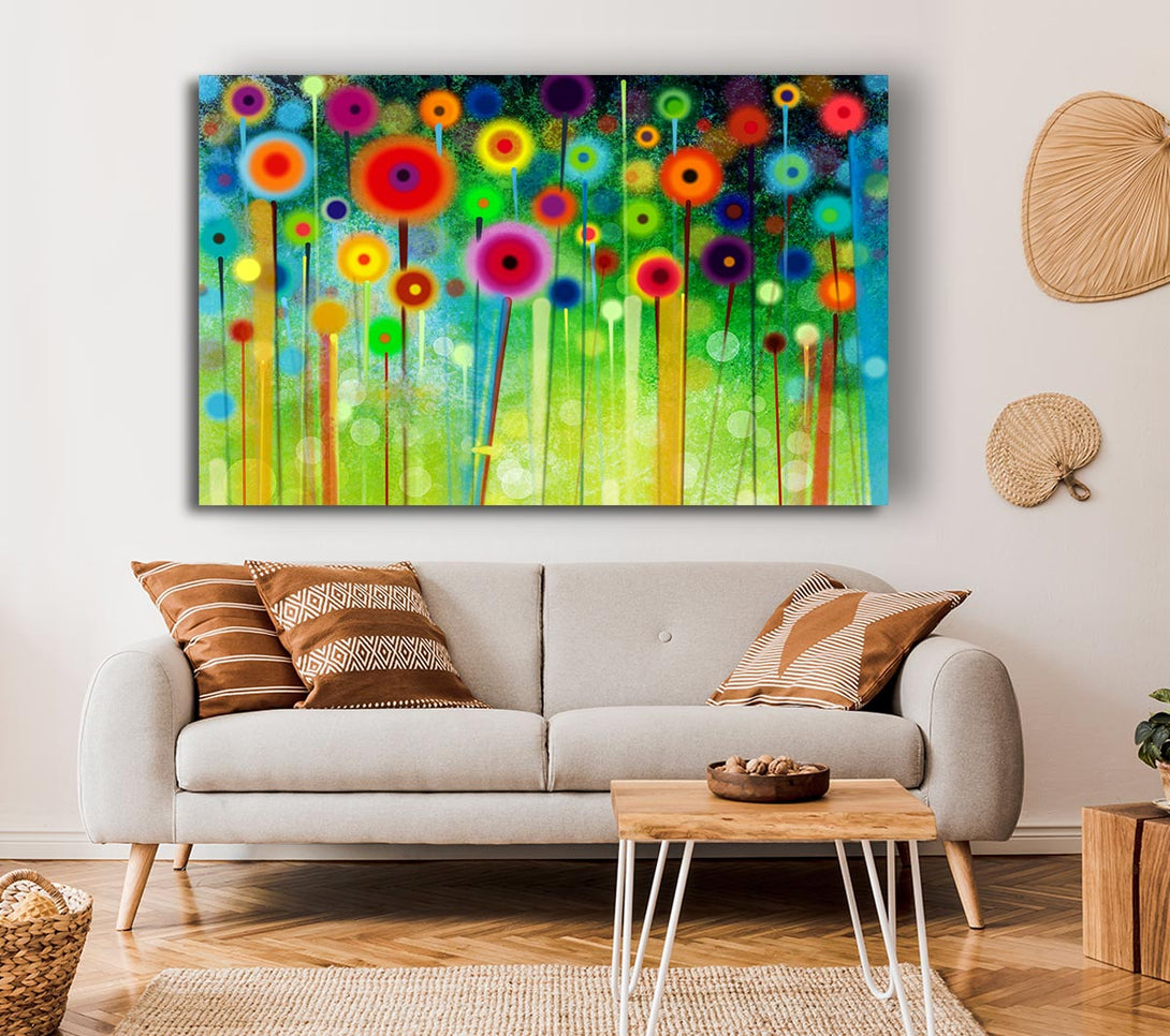  A Canvas Print of Psychedelic Flower Garden 2 Canvas Wall Art