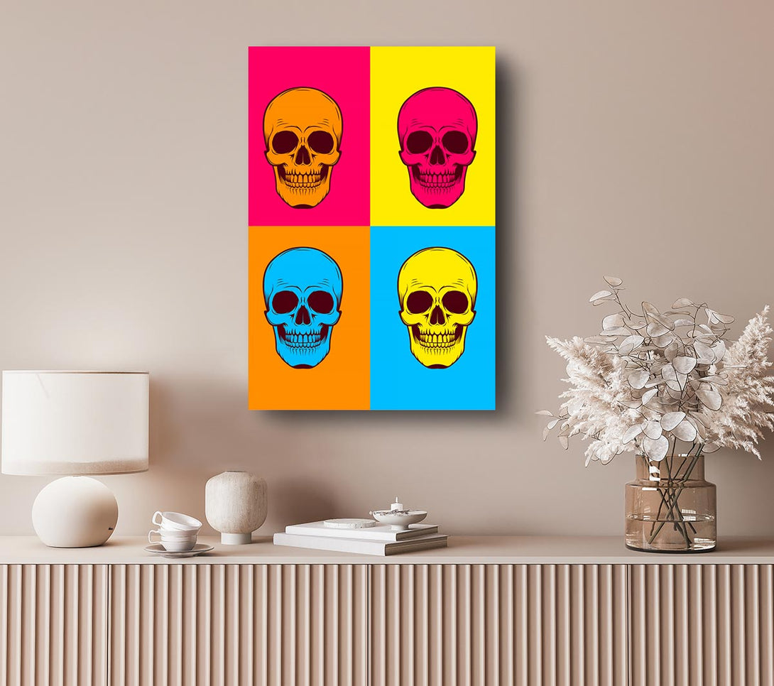  A Canvas Print of Funky Skulls Canvas Wall Art