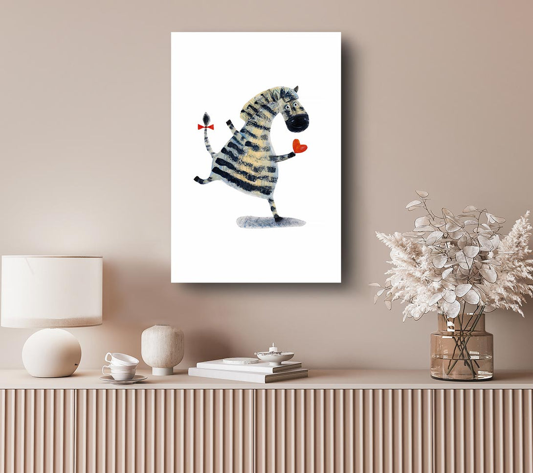  A Canvas Print of Dancing Zebra Love Canvas Wall Art