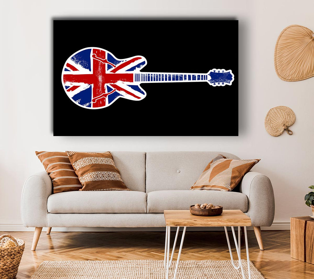  A Canvas Print of Guitar British Flag Canvas Wall Art