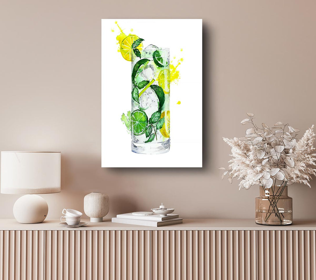 A Canvas Print of Tall Glass Of Gin And Tonic Canvas Art