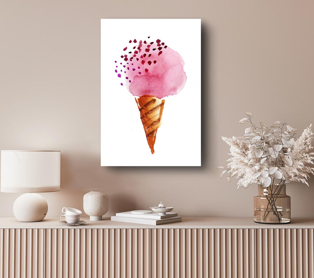  A Canvas Print of Strawberry Icecream Canvas Wall Art