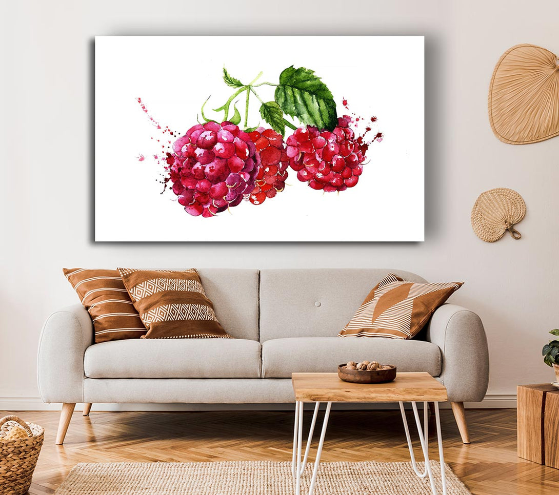  A Canvas Print of Raspberry Trio Canvas Wall Art