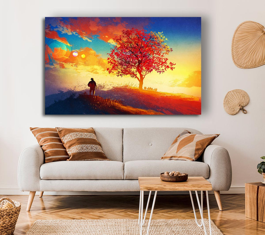  A Canvas Print of Autumn Tree Worship Canvas Art