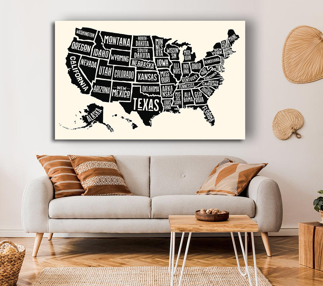  A Canvas Print of States Of America 5 Canvas Print