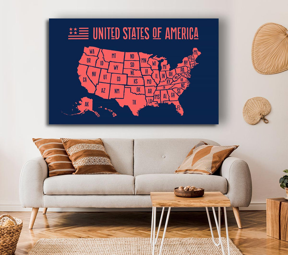  A Canvas Print of States Of America 1 Canvas Art