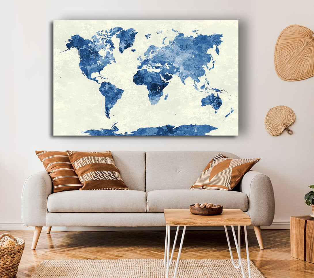  A Canvas Print of Map Of The World 4 Canvas Print