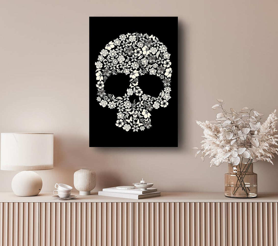  A Canvas Print of Flower Skull 1 Canvas Print