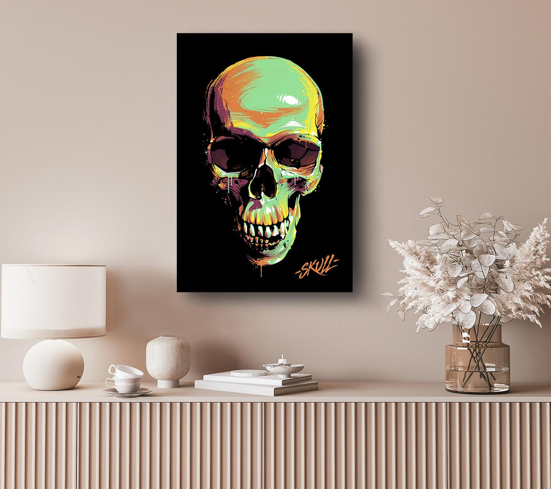 A Canvas Print of Pop Art Skull Canvas Print