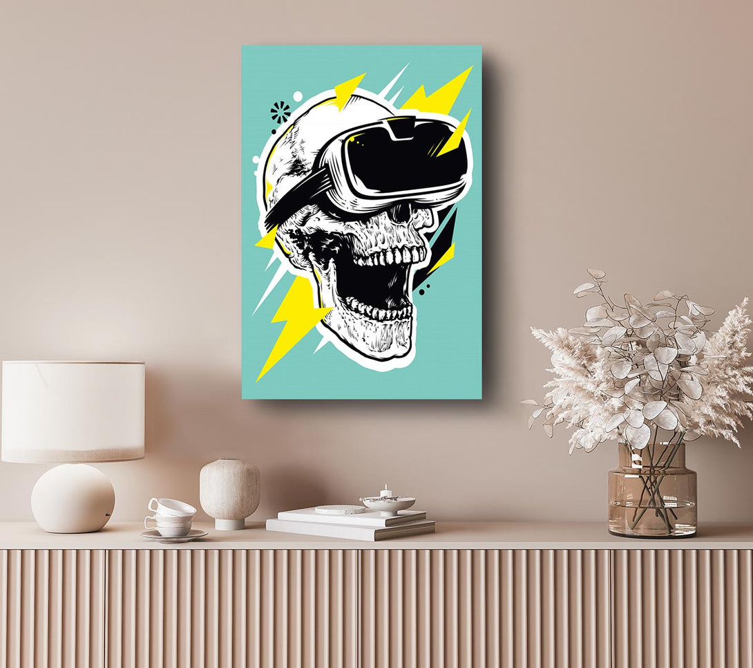 A Canvas Print of Video Game Shocked Skull Canvas Wall Art
