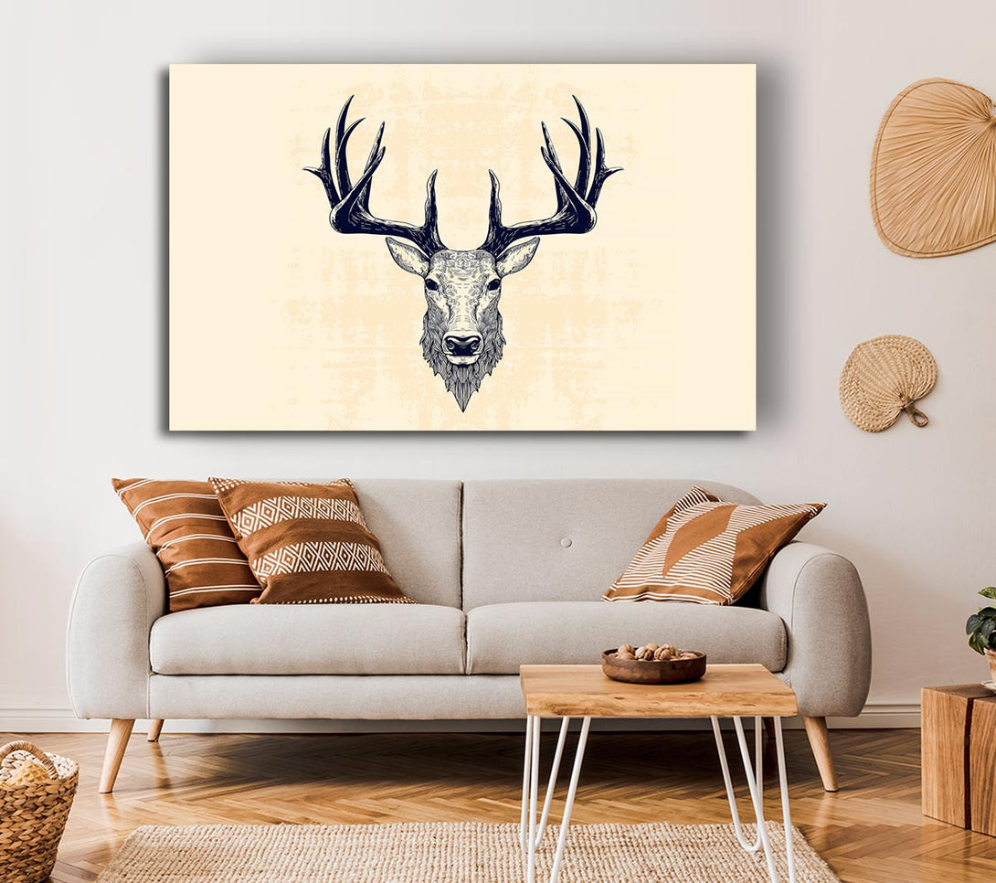  A Canvas Print of Stag Head Canvas Wall Art