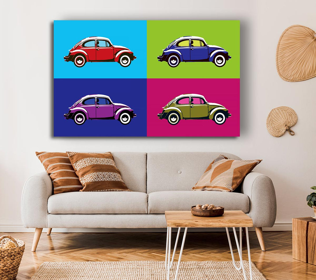 A Canvas Print of Beetle Pop Art Canvas Print
