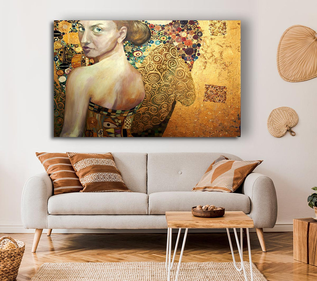  A Canvas Print of Klimt Golden Canvas Wall Art