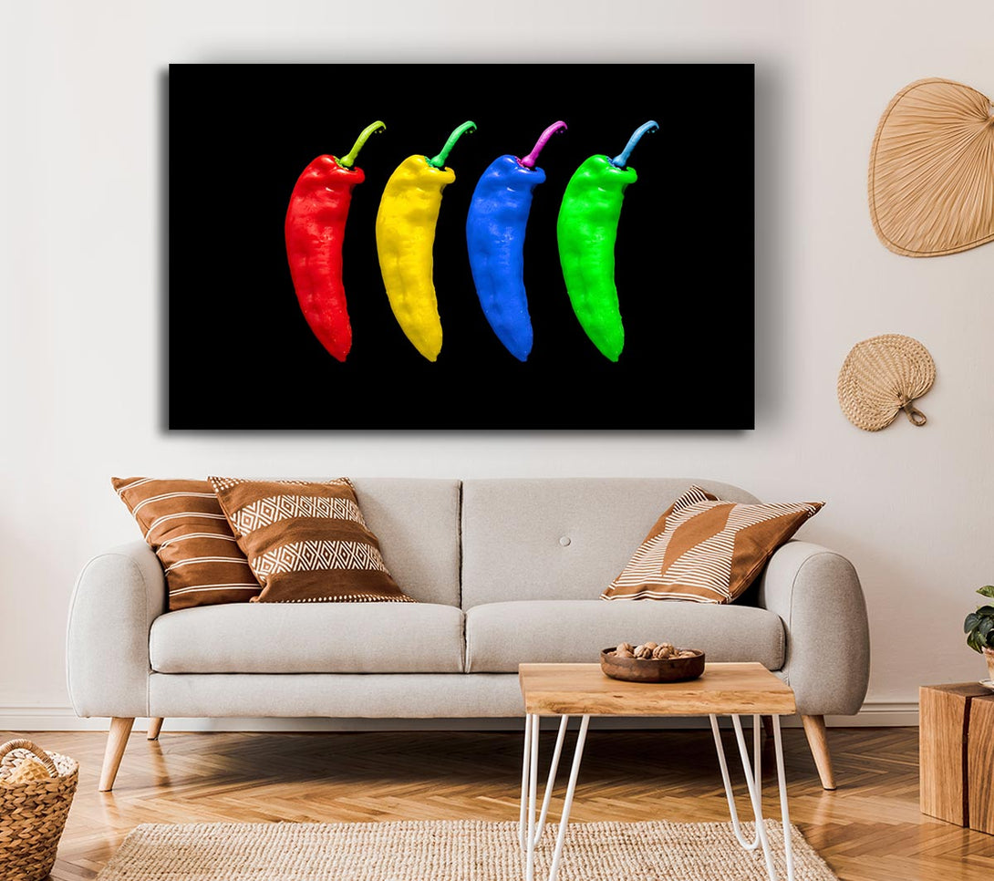  A Canvas Print of Vivid Chilis Canvas Print