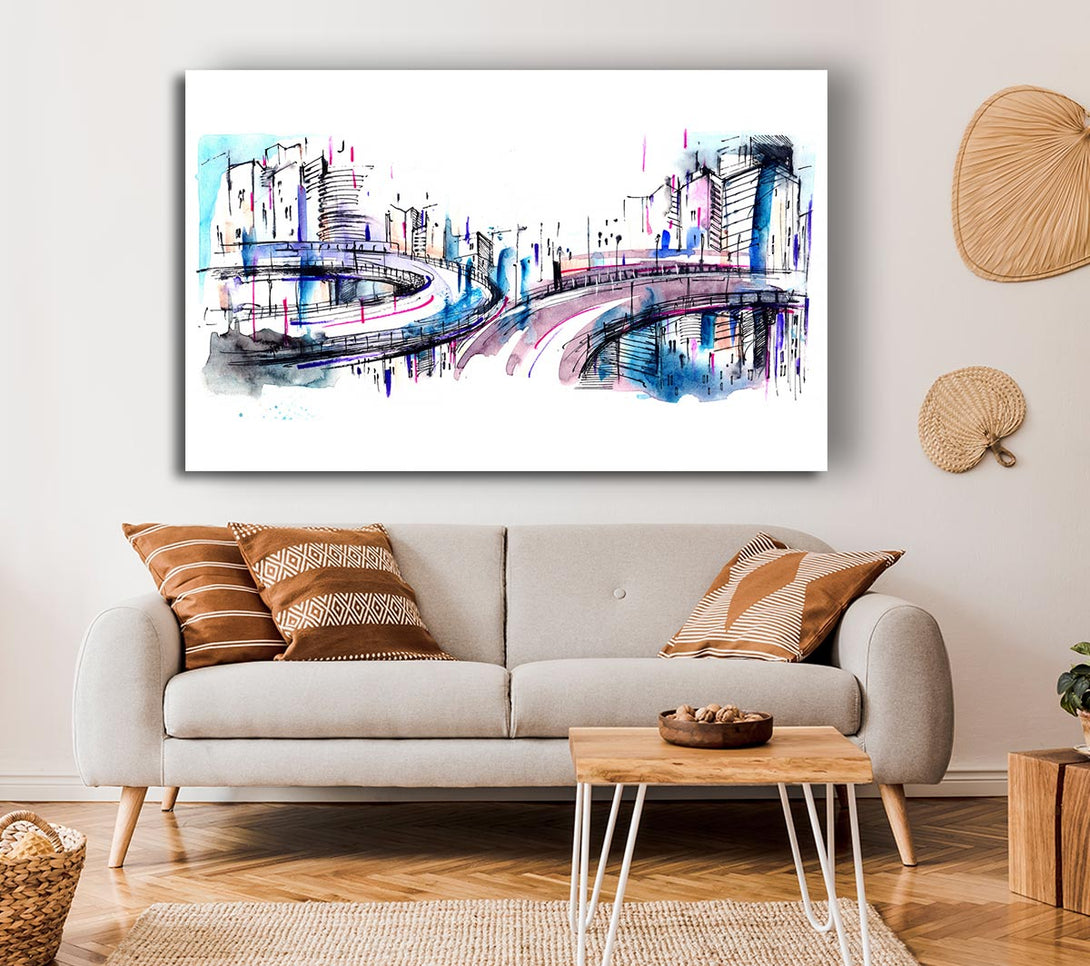  A Canvas Print of Ring Roads Through The City Canvas Wall Art