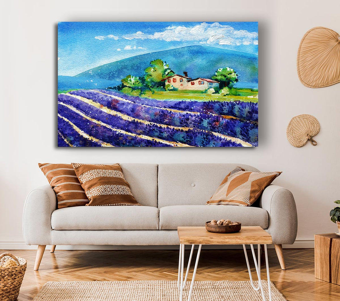  A Canvas Print of Lavender Fields In France Canvas Wall Art