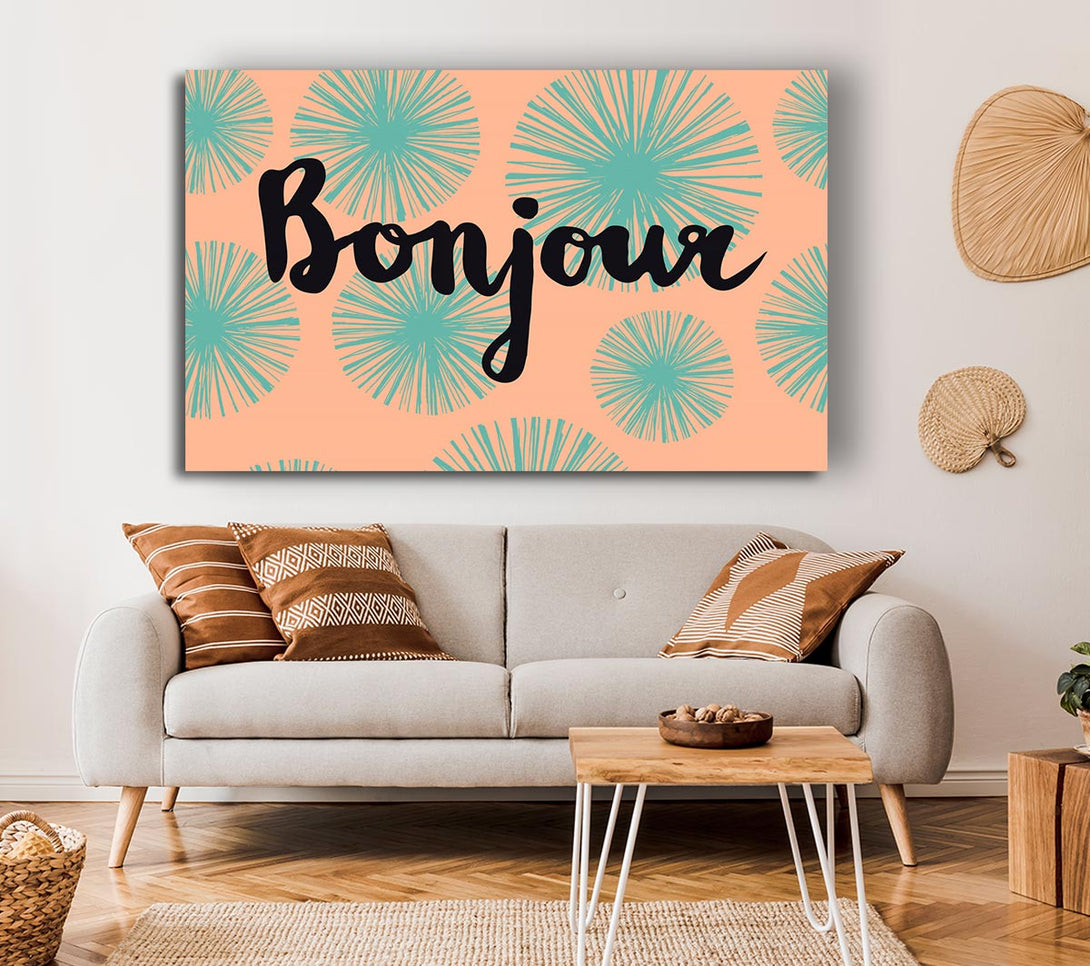 A Canvas Print of Bonjour 1 Canvas Wall Art
